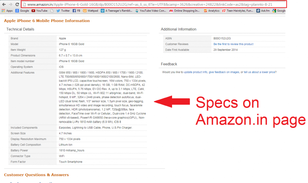 iph2 1024x610 Apples iPhone 6 priced at Rs. 68900 spotted on Amazon.in before official launch in India