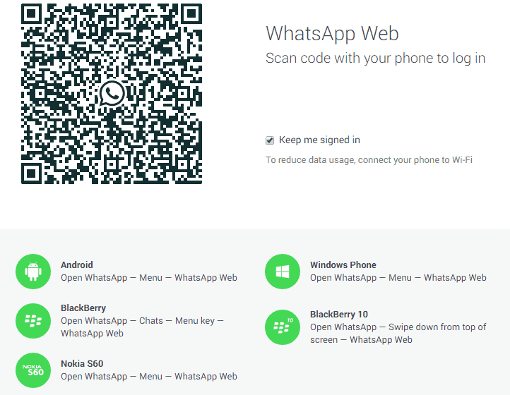 watsapp web login