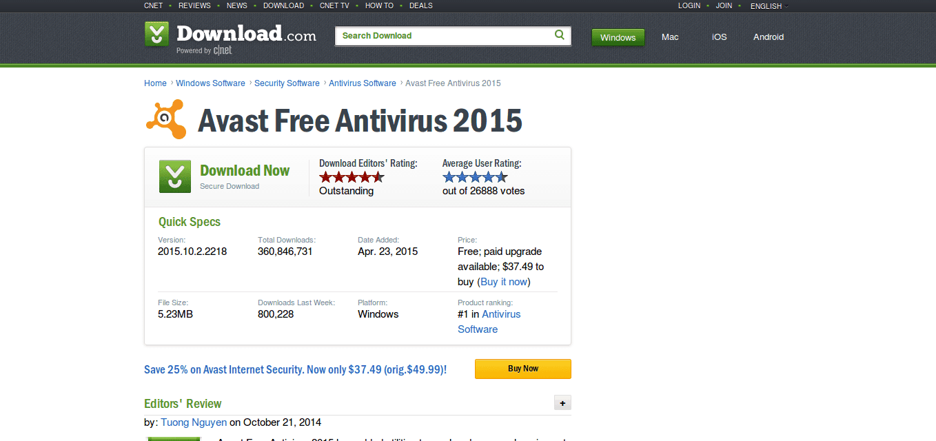 avast free antivirus cnet
