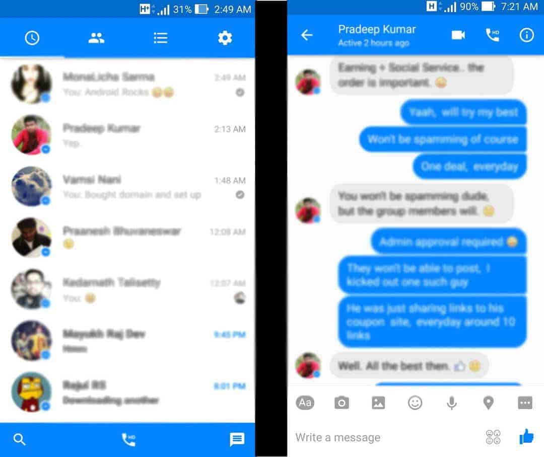 Facebook messenger app android